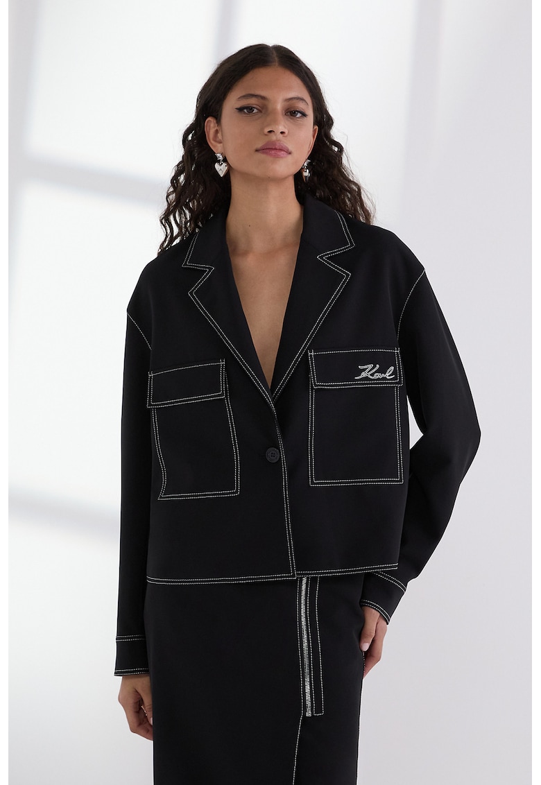 Sacou supradimensionat cu buzunare