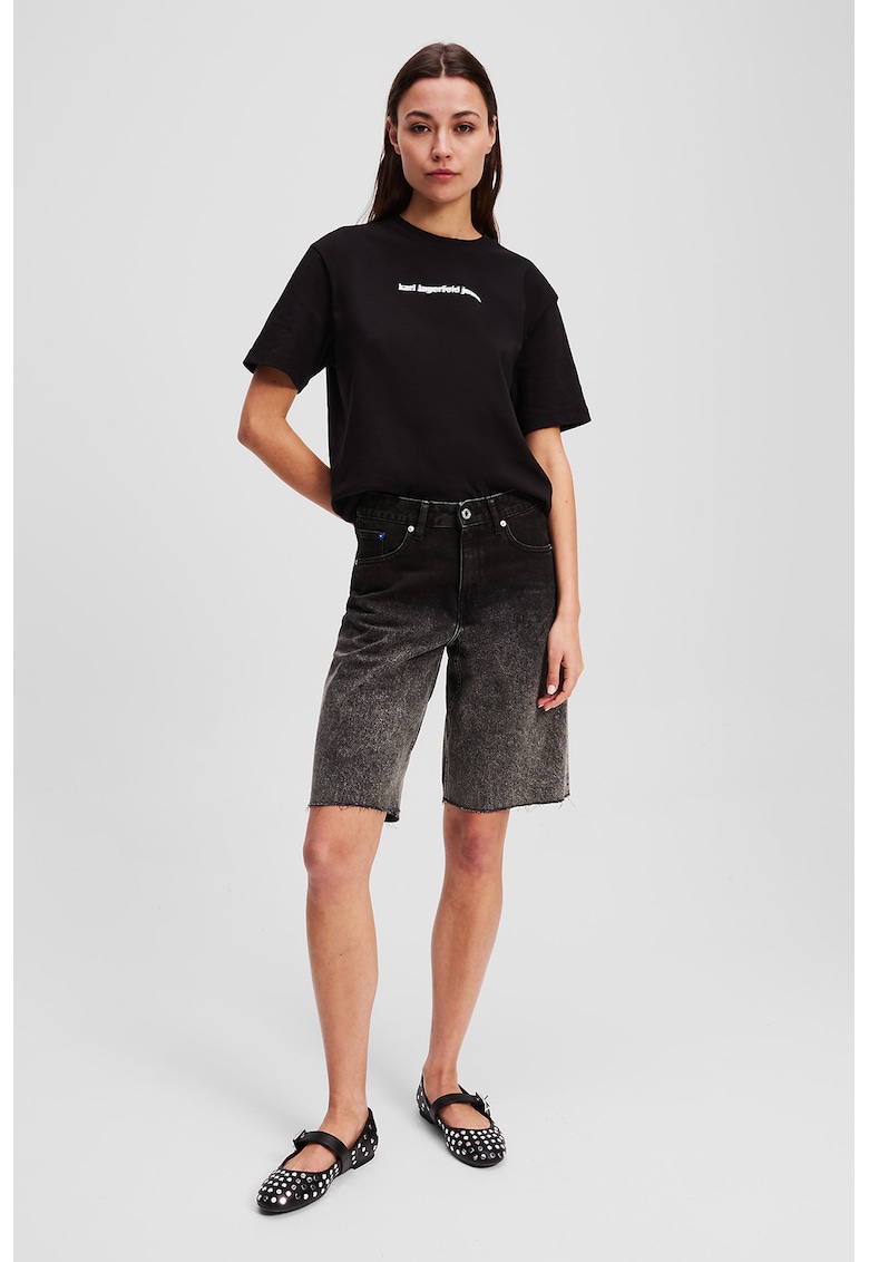 Pantaloni scurti din denim cu aspect decolorat