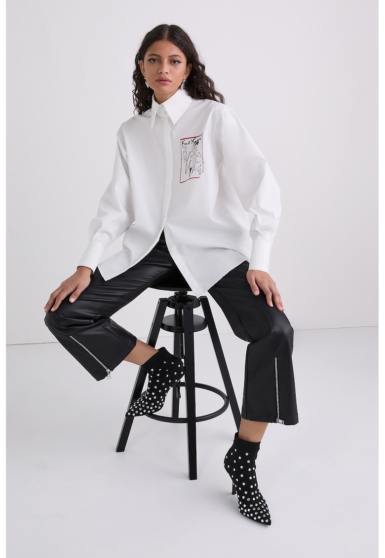 Camasa supradimensionata cu impriemeu pe partea din spate