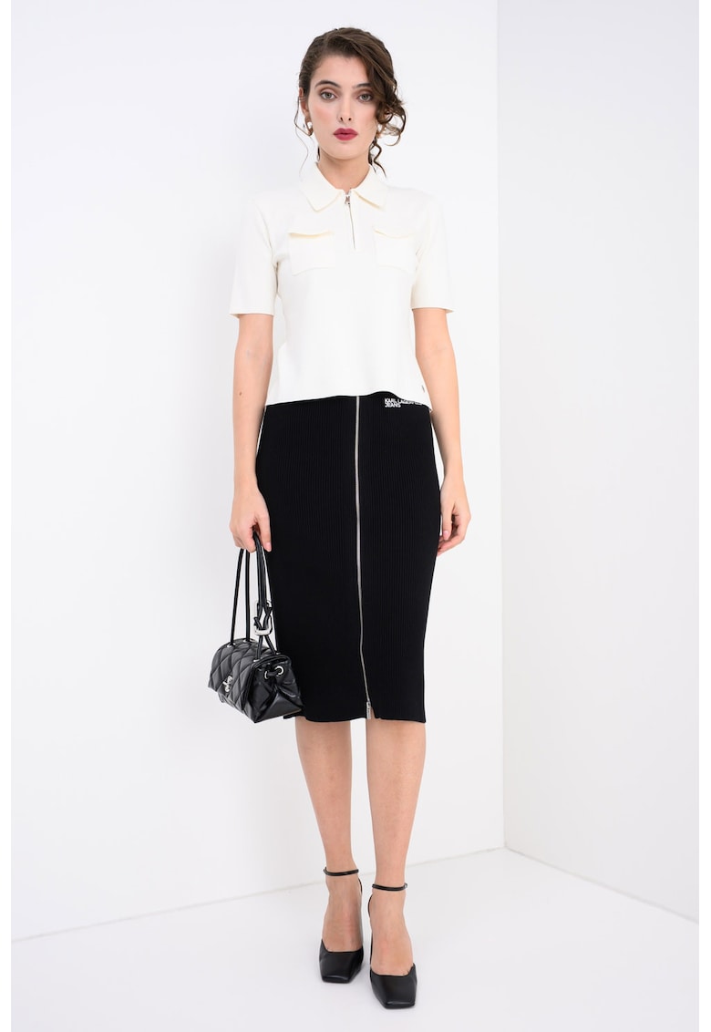 Tricou cu bunzunar aplicat - Bej