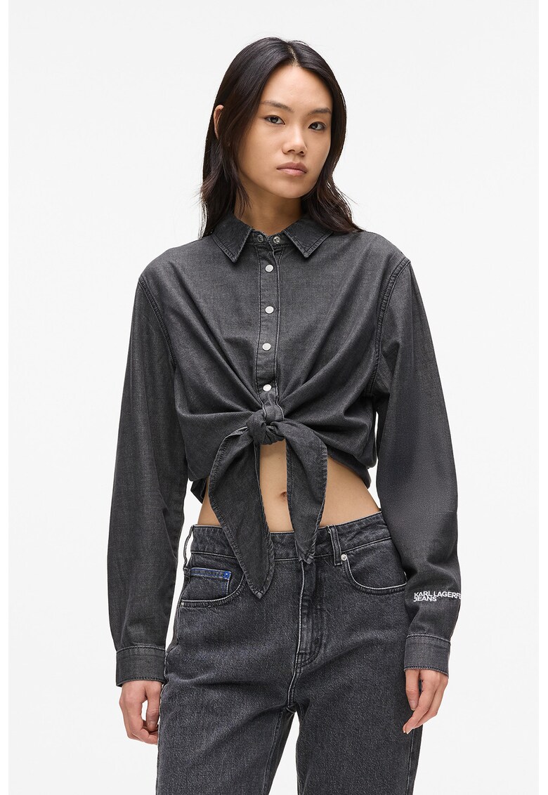 Camasa crop cu prindere frontala