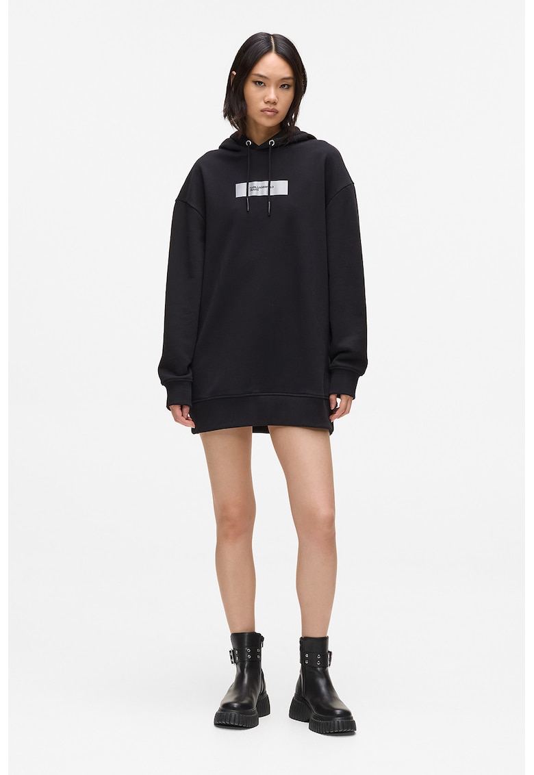 Rochie-hanorac scurta cu imprimeu logo