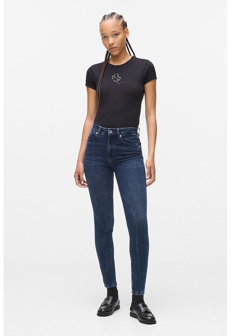 Blugi slim-fit din bumbac organic - Albastru petrol