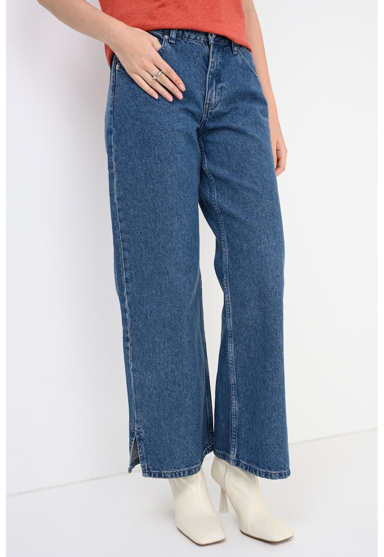 Bugi relaxed-fit cu talie medie - Albastru melange