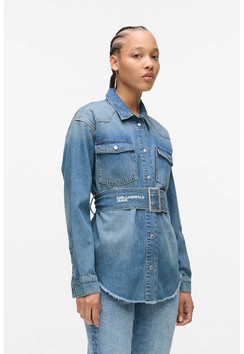 Camasa din denim cu o curea in talie