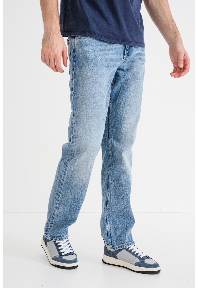 Blugi drepti cu aspect decolorat