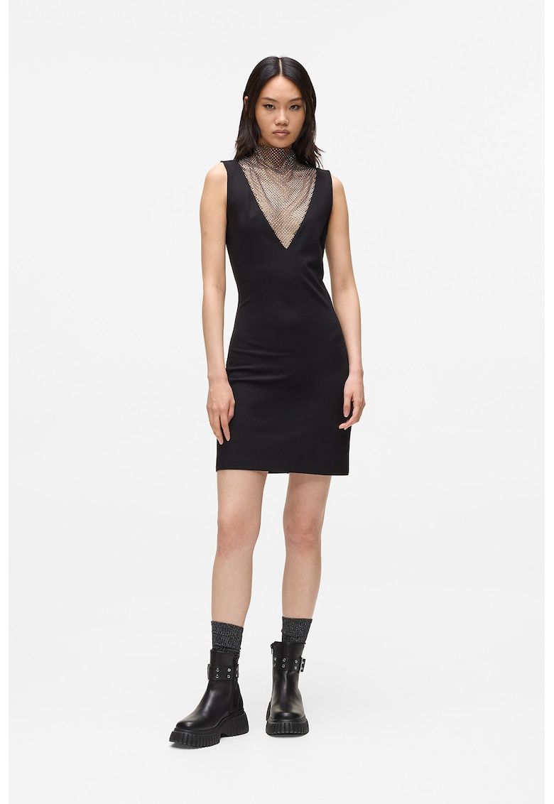 Rochie mini cu insertie din plasa