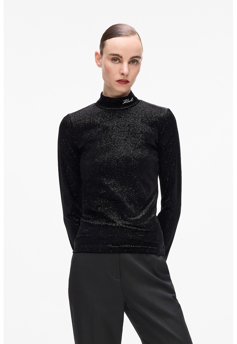 Bluza stralucitoare cu guler