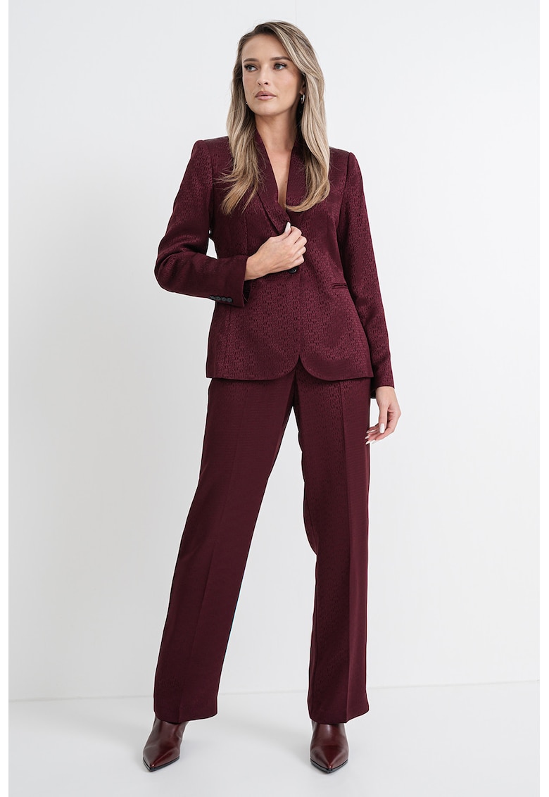 Sacou cu revere decupate - Visiniu