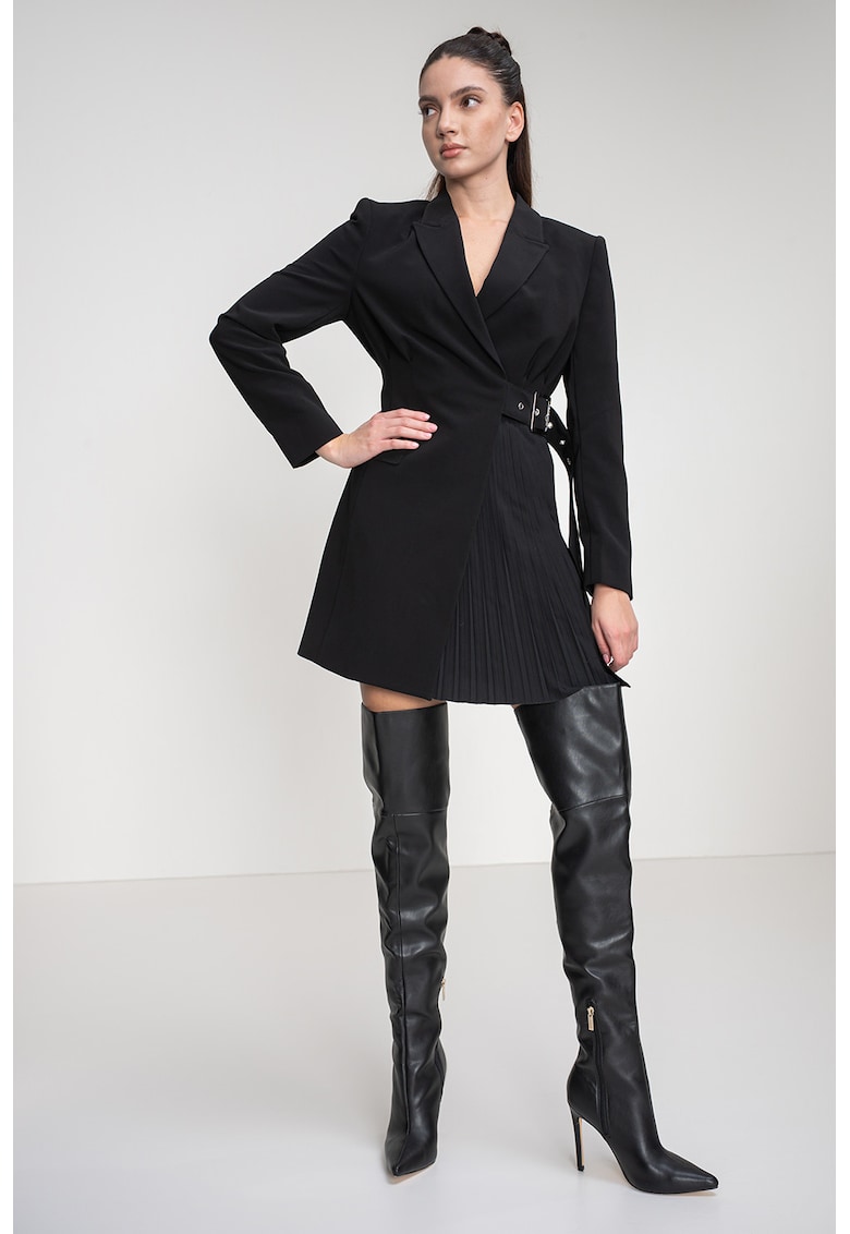 Rochie-sacou scurta cu pliuri - Negru