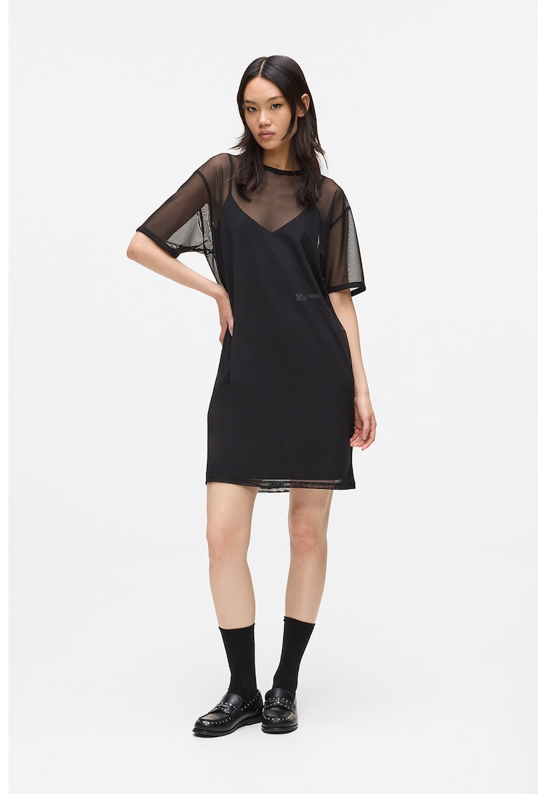 Rochie mini cu strat exterior din plasa