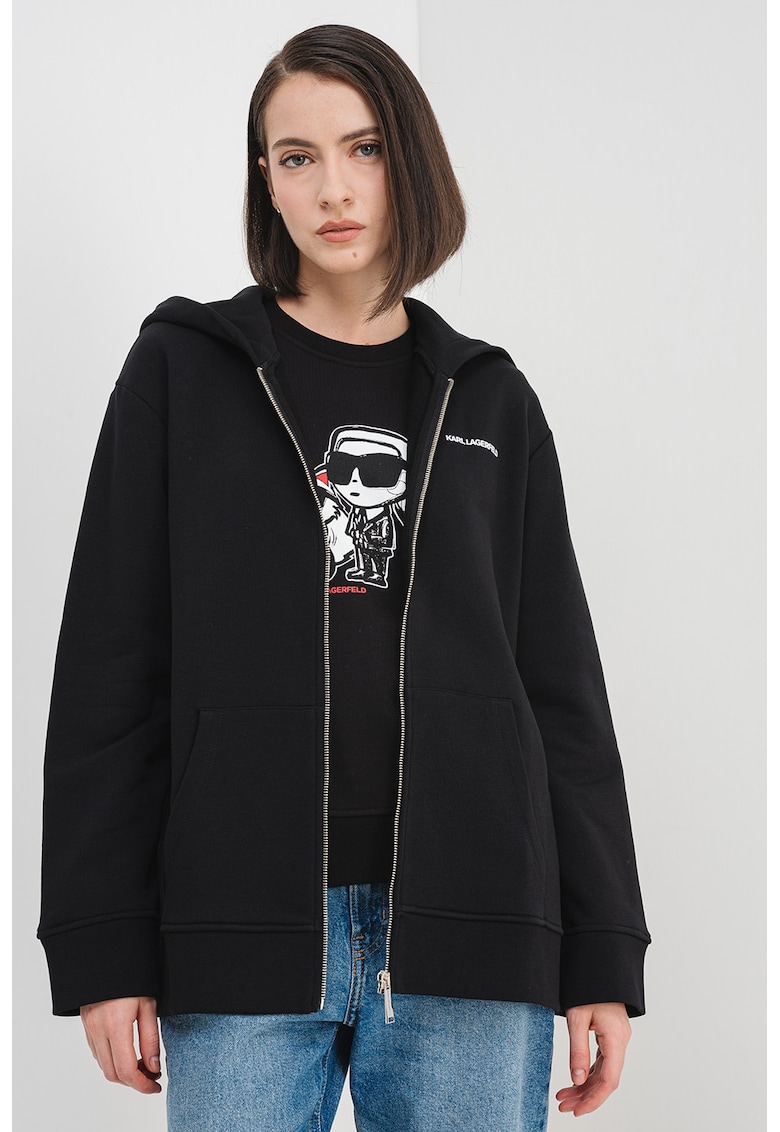 Hanorac lejer cu fermoar si buzunare