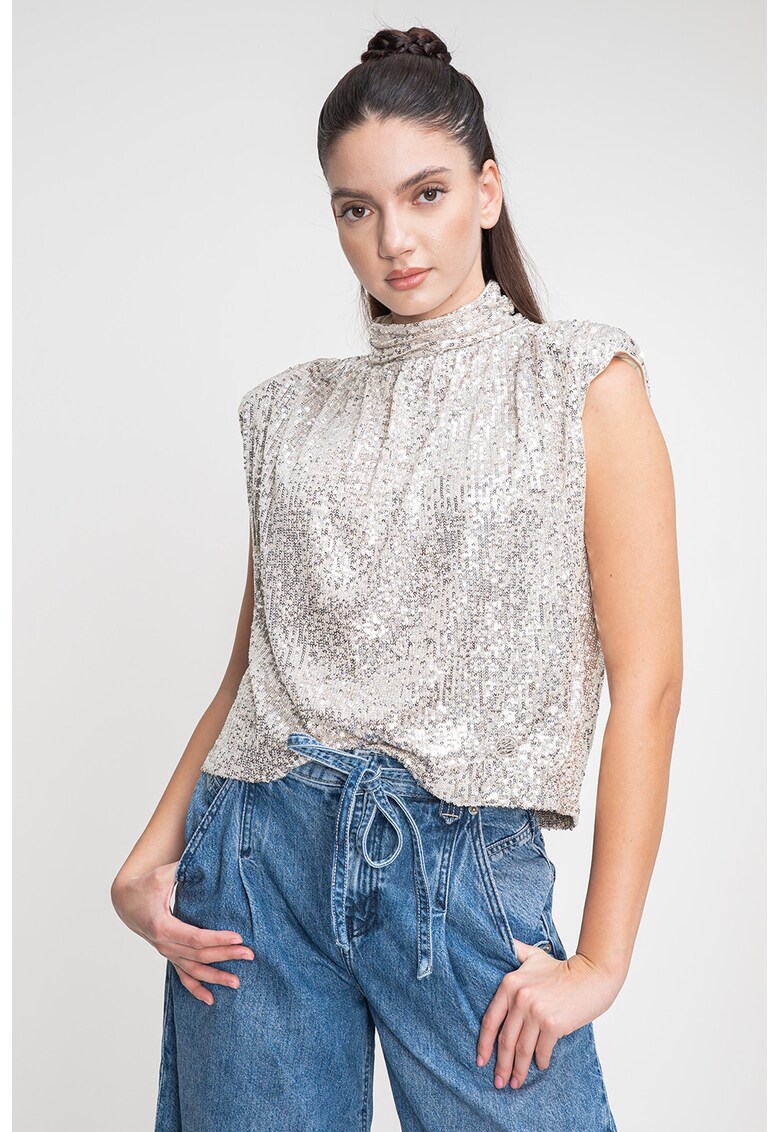 Bluza lejera cu paiete - Auriu