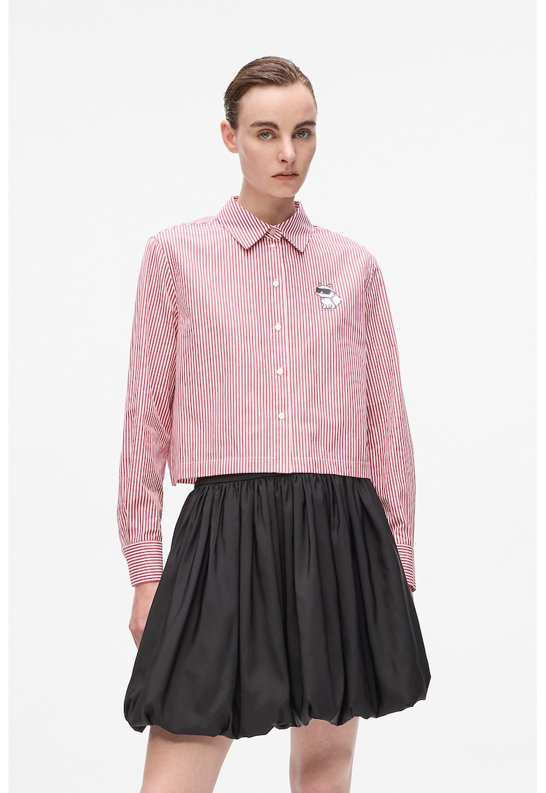 Camasa crop cu model in dungi