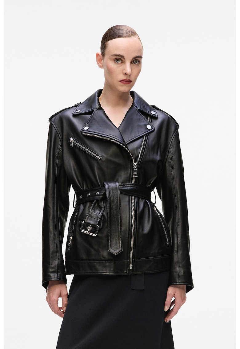 Jacheta biker supradimensionata din piele