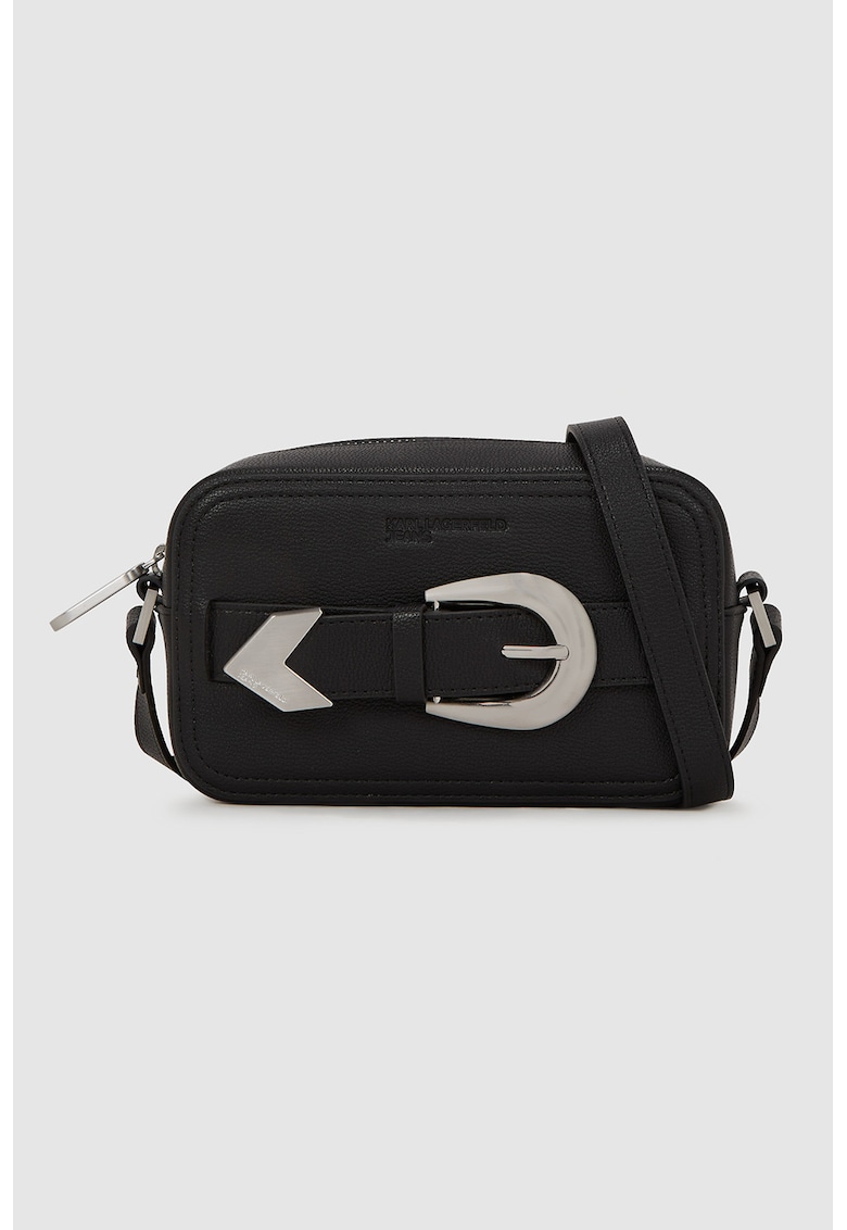 Geanta crossbody din piele ecologica cu catarama decorativa