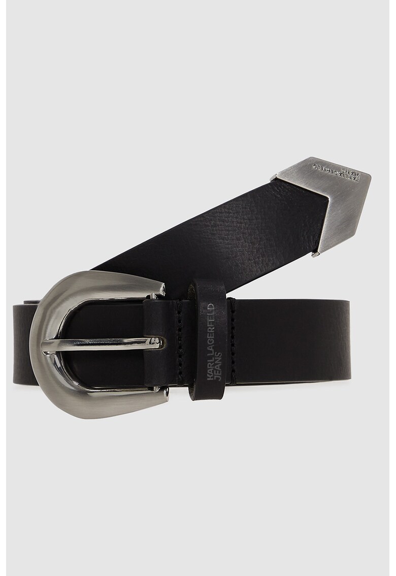 Curea de piele cu catarama metalica rotunda