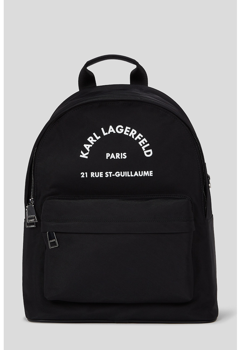 Rucsac de panza cu imprimeu logo contrastant