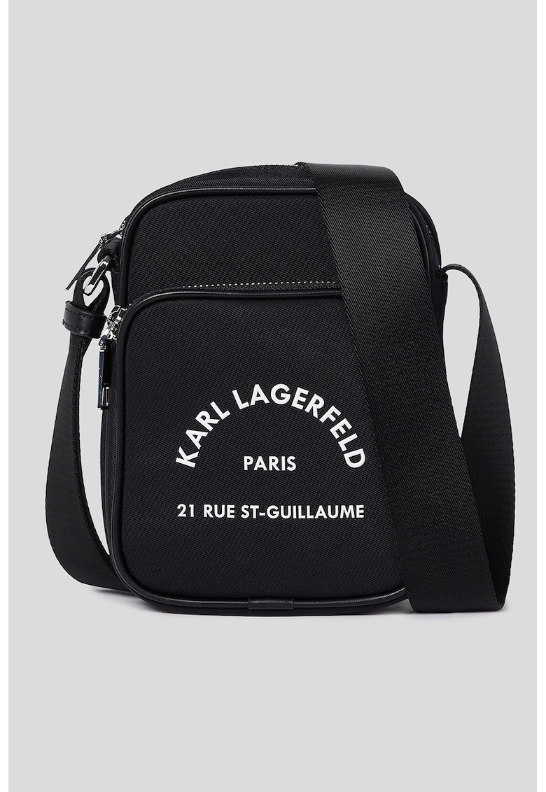 Geanta crossbody cu logo - Negru