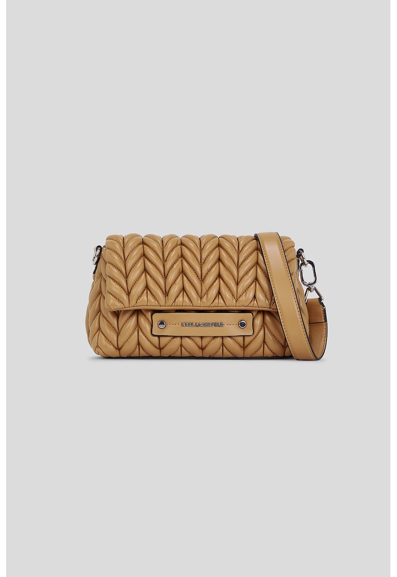 Geanta crossbody din piele ecologica - Maro camel