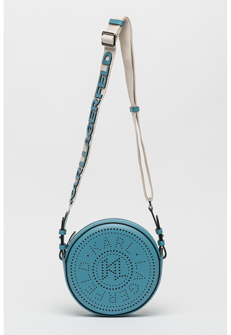 Geanta crossbody de piele cu detalii perforate