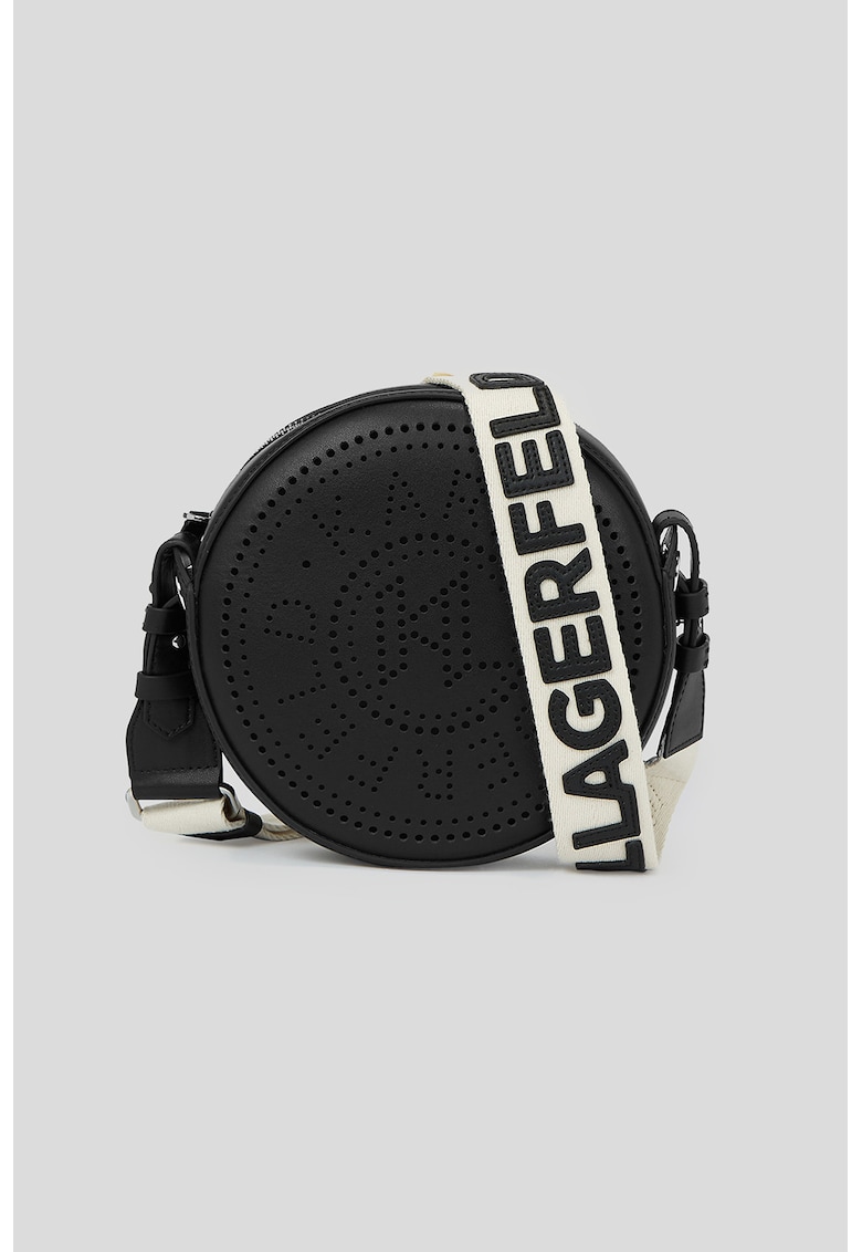 Geanta crossbody de piele cu detalii perforate