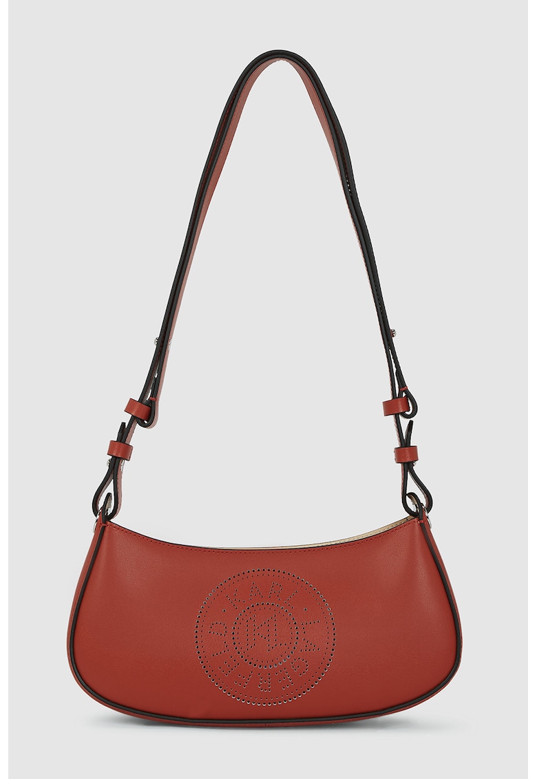 Geanta crossbody de piele cu logo perforat