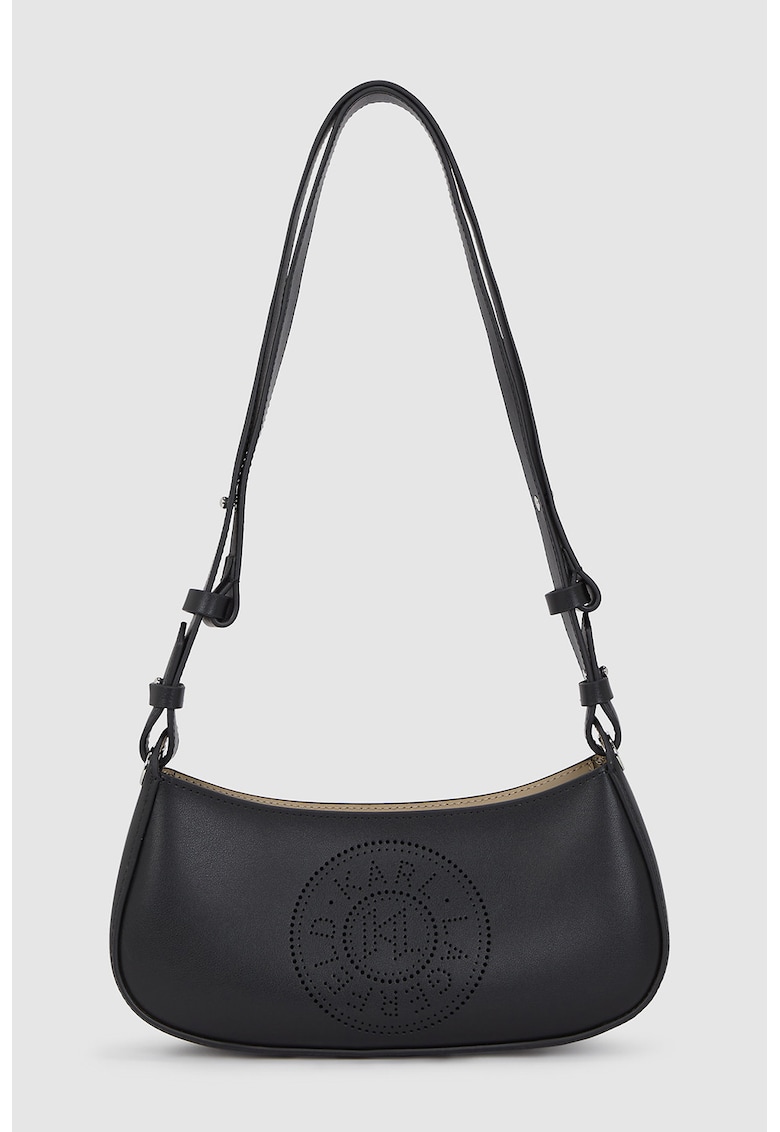 Geanta crossbody de piele cu logo perforat
