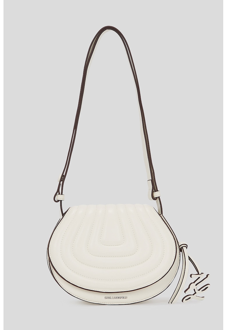 Geanta crossbody de piele ecologica - Alb fildes