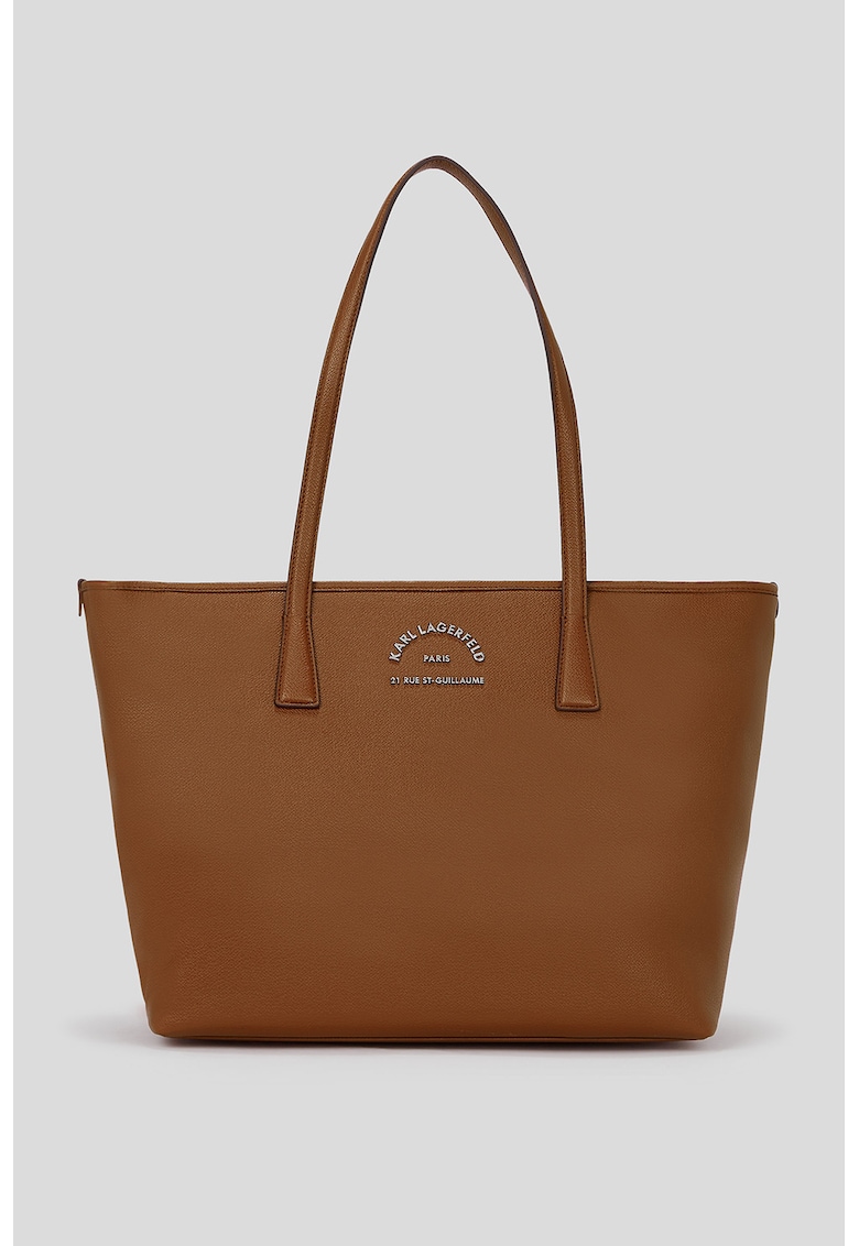 Geanta shopper de piele ecologica cu logo metalica