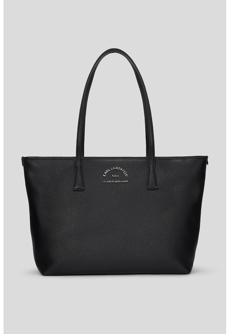 Geanta shopper de piele ecologica cu logo metalica