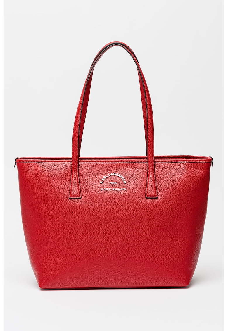 Geanta shopper de piele ecologica cu logo metalica