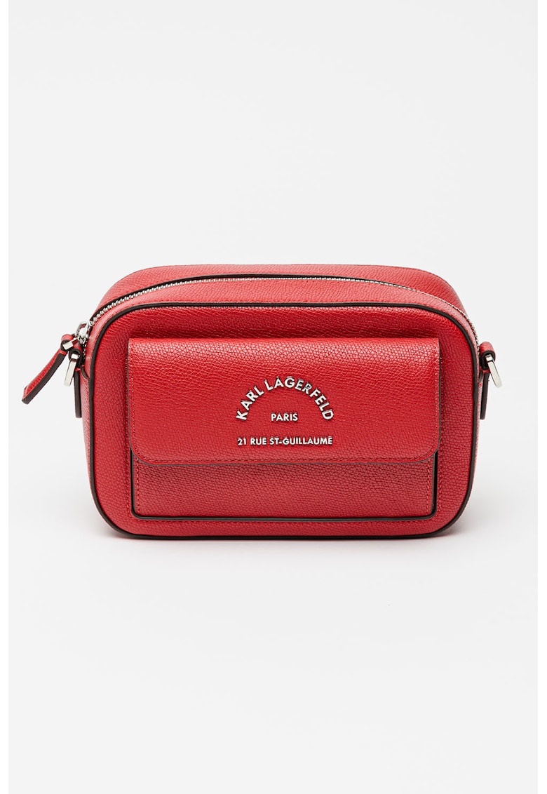 Geanta crossbody de piele ecologica cu buzunar frontal cu clapa