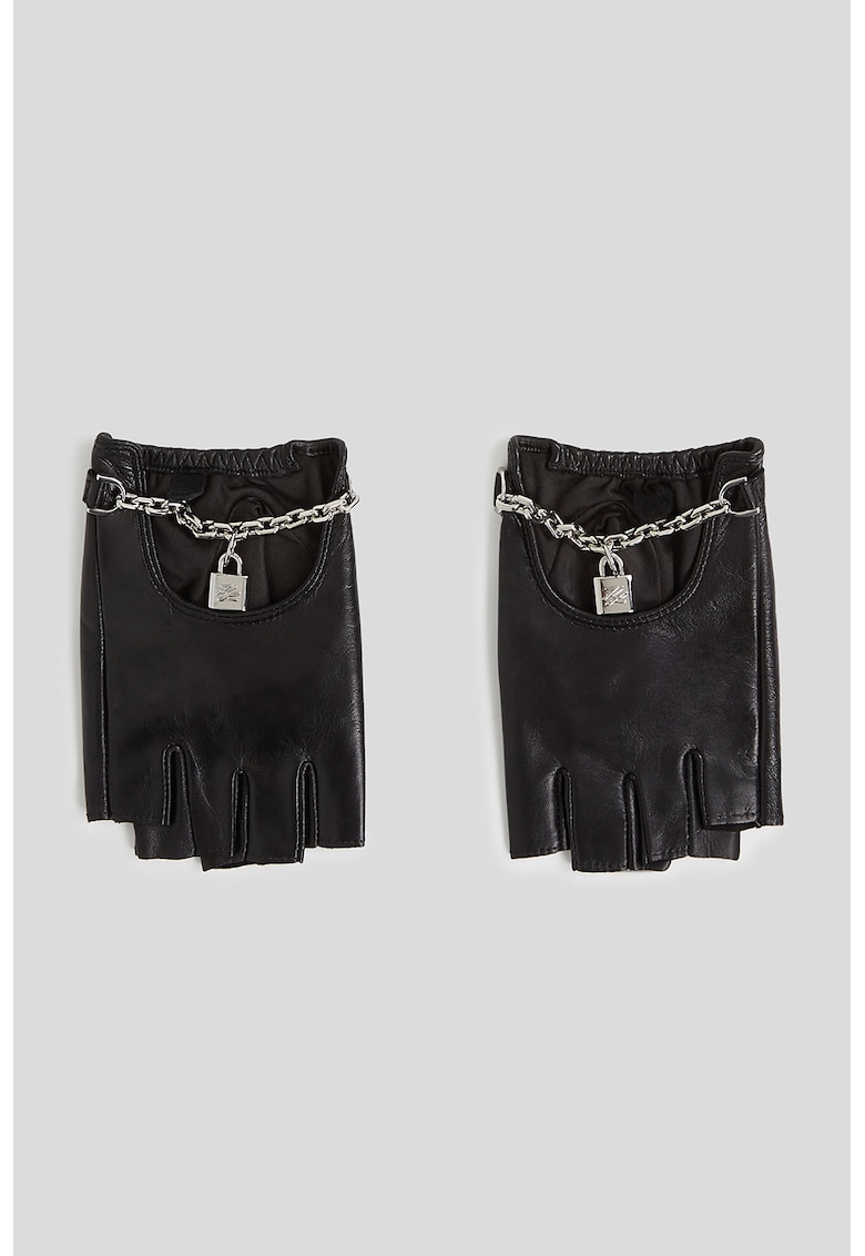 Manusi de piele cu degete decupate