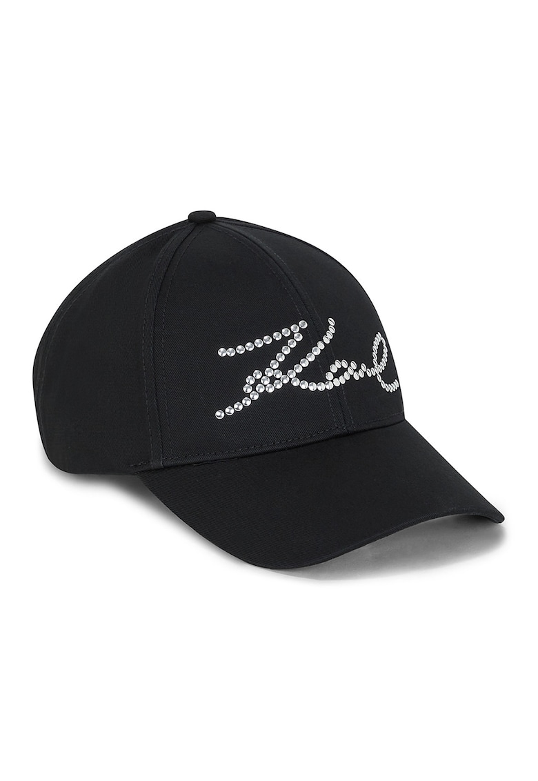 Sapca baseball cu logo cu tinte - Negru/Argintiu