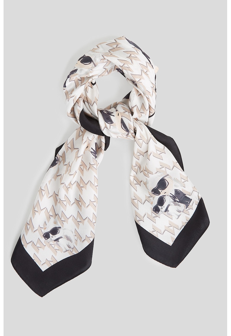 Esarfa de matase cu model monograma