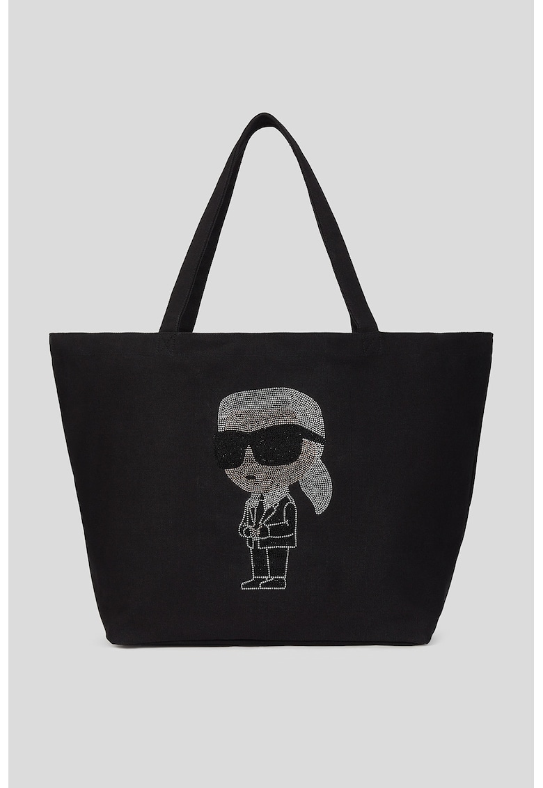 Geanta shopper cu aplicatii de strasuri