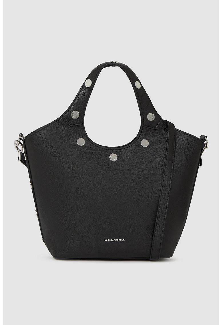 Geanta din piele ecologica cu bareta de umar si logo