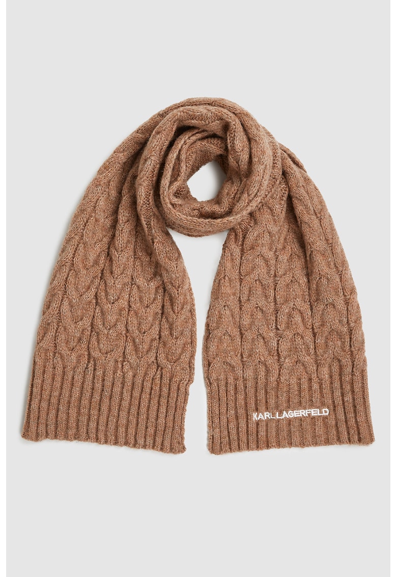 Fular din amestec de lana cu logo