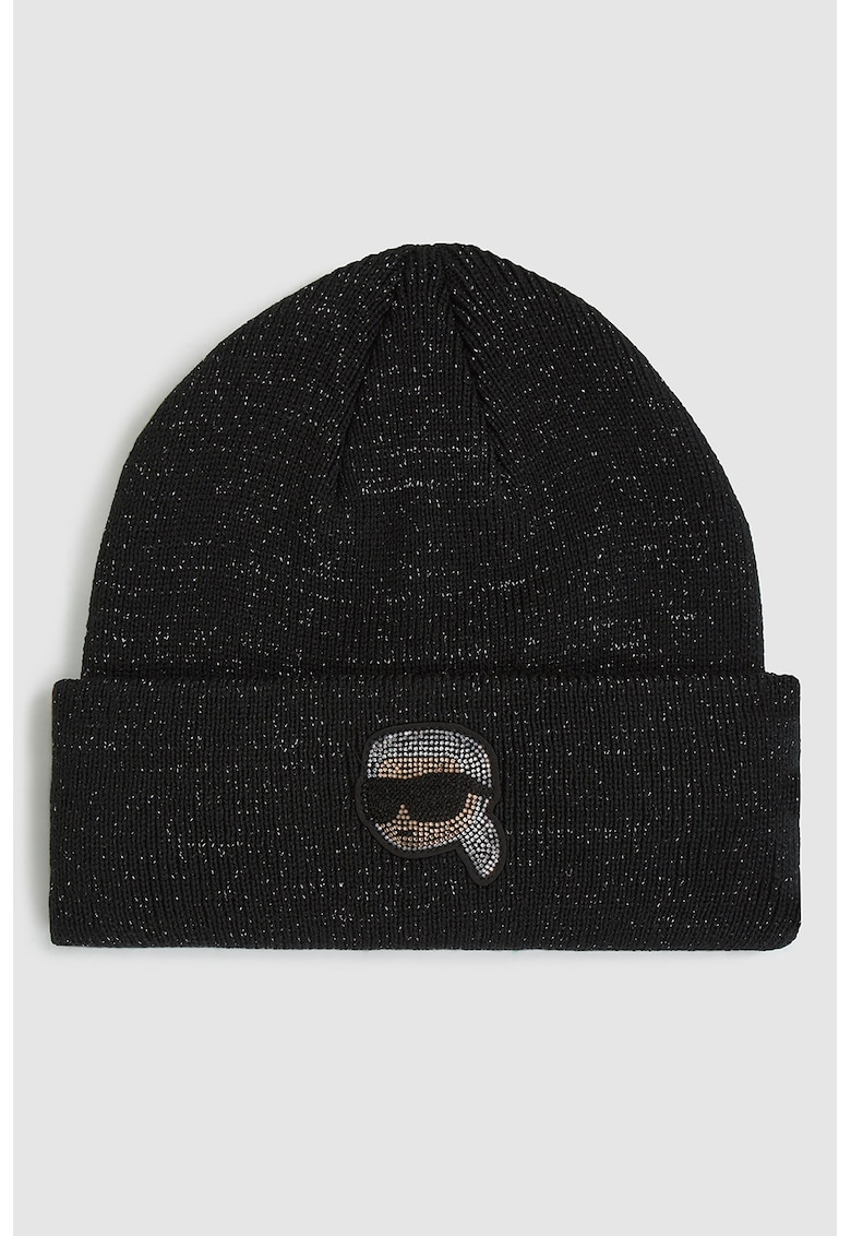 Caciula din amestec de lana cu aspect stralucitor