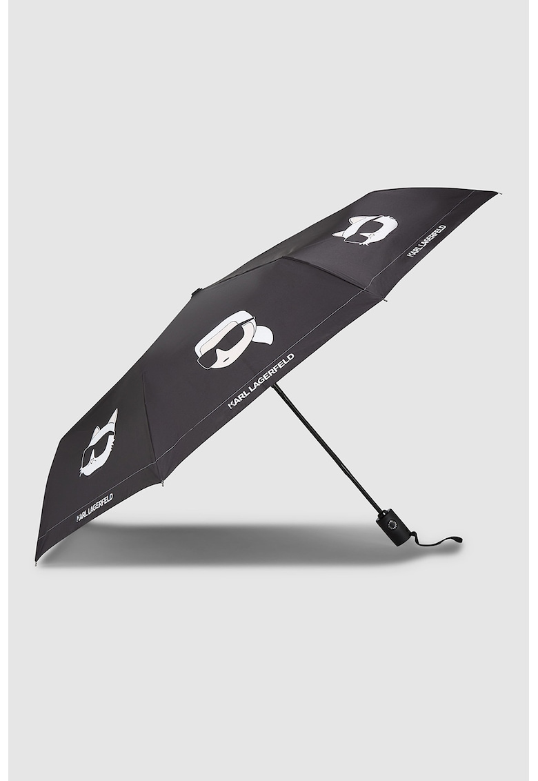 Umbrela cu design logo - Alb/Negru stins