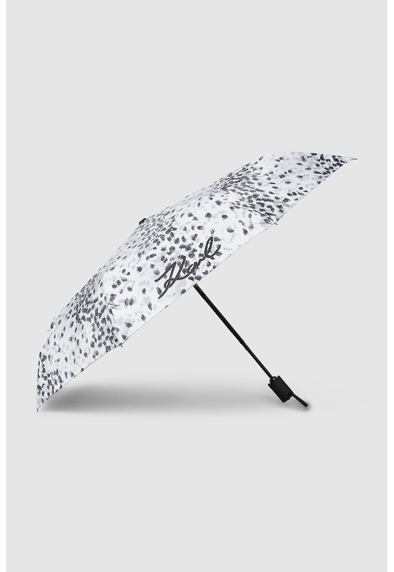 Umbrela cu model si logo - Alb/Negru/Gri