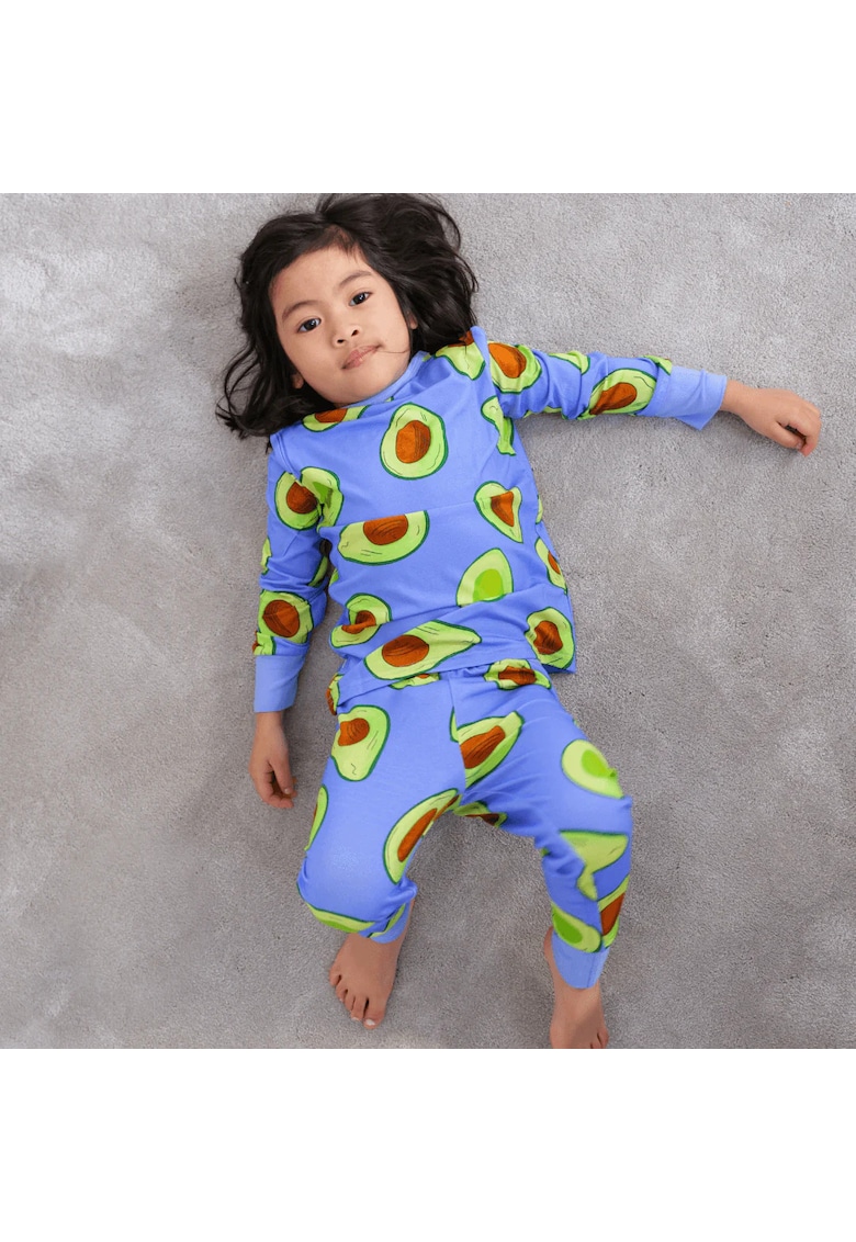Pijamale 2 piese - material din bambus - - Avocado - Albastru Electric si Verde Aprins - pentru baieti - Albastru electric