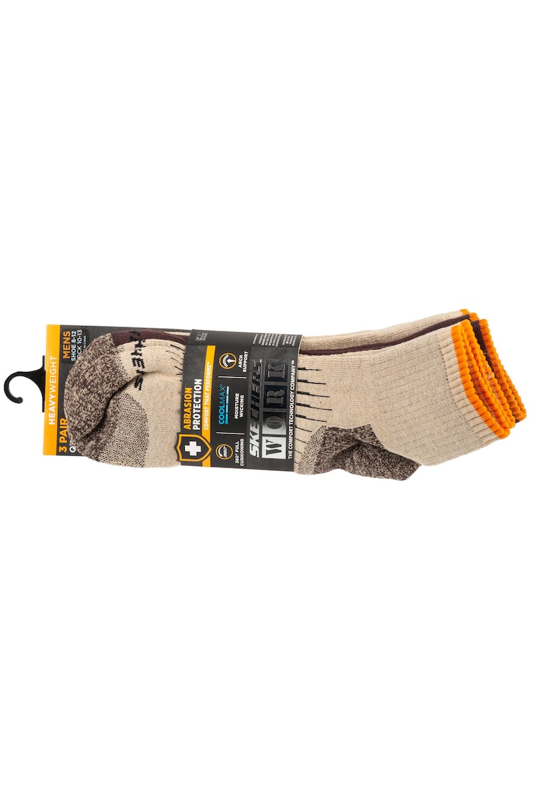 Skechers Set sosete - 3pk Mens Work Qtr Socks S115423-SAND - Bej - 41-46 - 3 buc