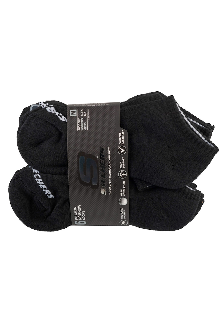 Skechers Set sosete Unisex - 6pk Core Lowcut Lg Socks S118209-BLK - Negru - 35-38 - 6 buc