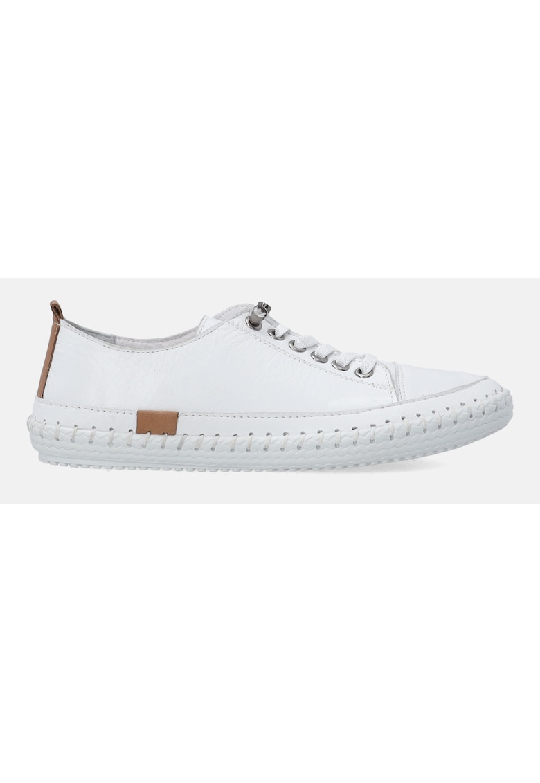 Pantofi din piele cu cusaturi decorative