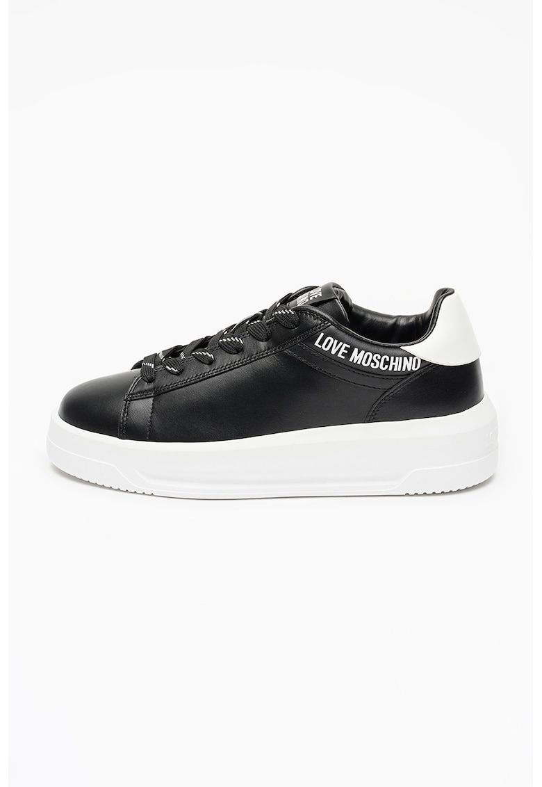 Pantofi sport low-cut din piele Eclipse - Alb/Negru