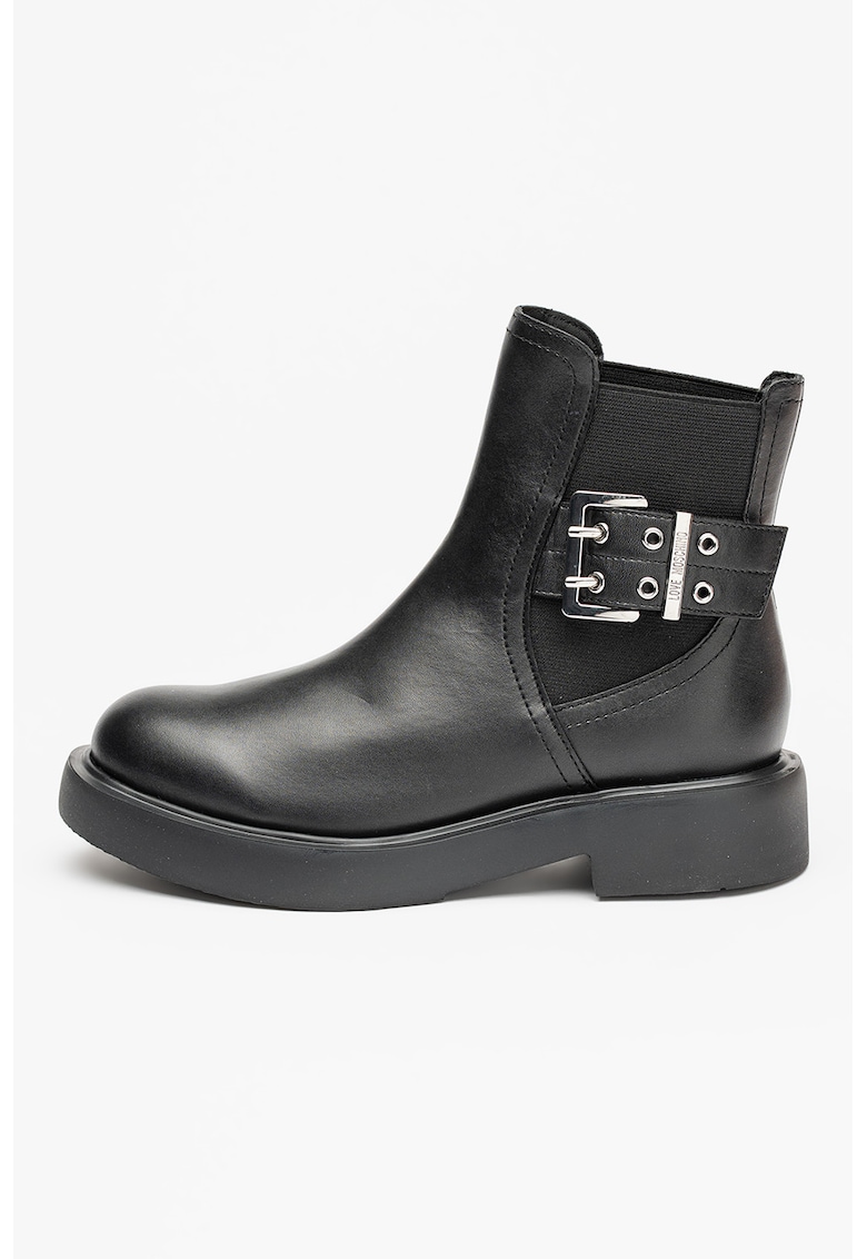 Ghete Chelsea din piele - Negru