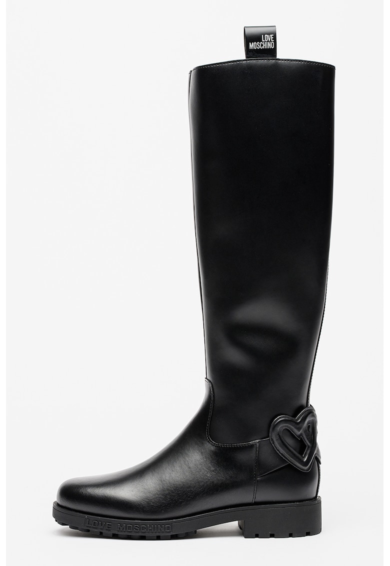 Cizme lungi de piele cu un fermoar