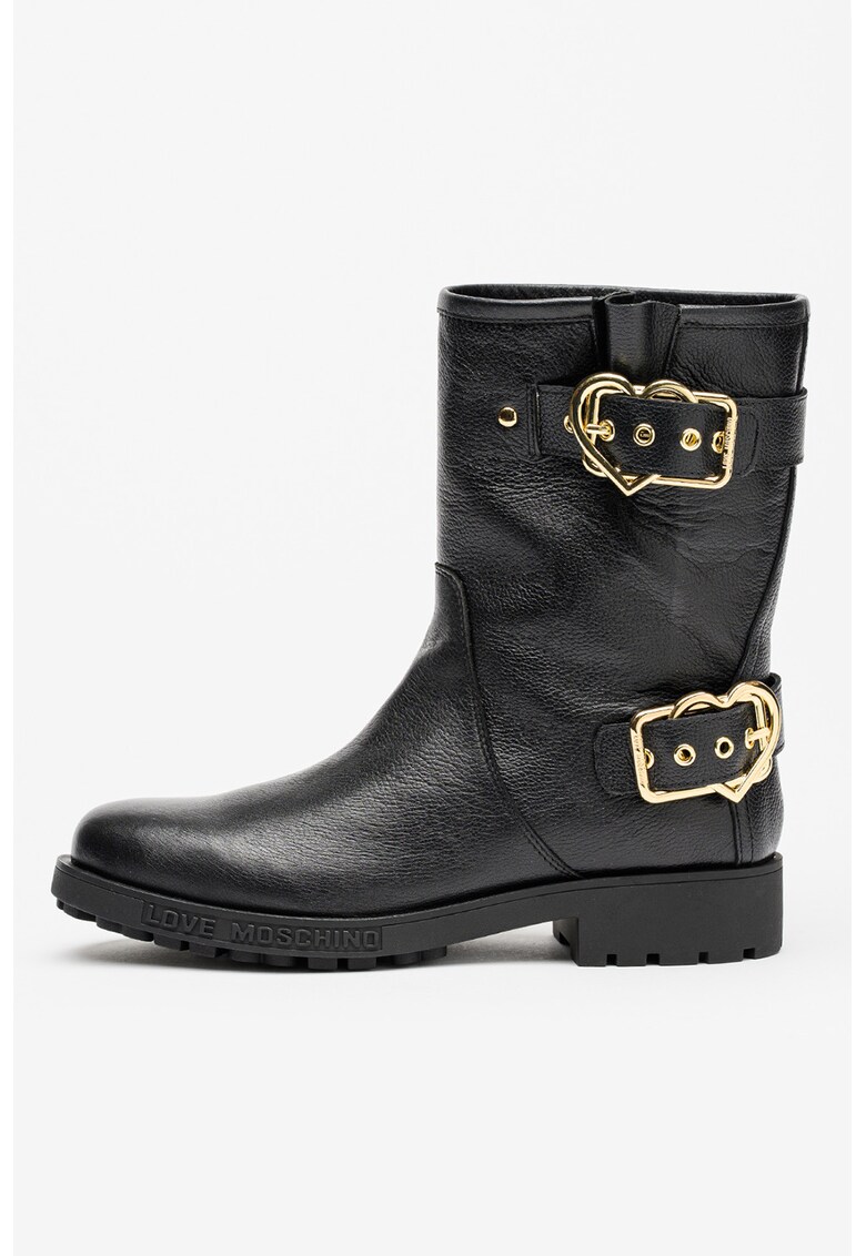 Ghete de piele fara inchidere - Negru